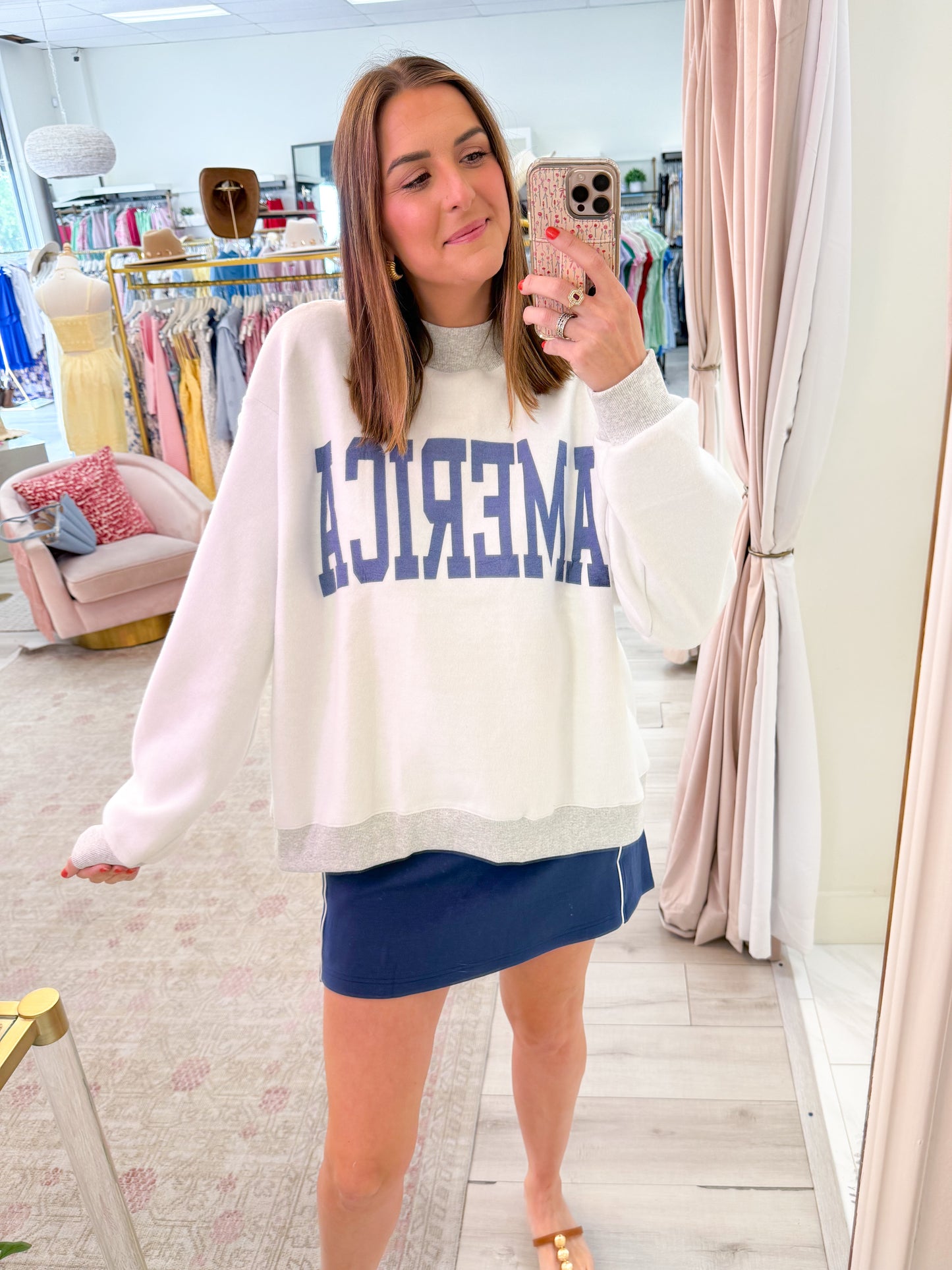 USA Reversible Mock Neck Sweatshirt