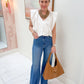 Bibi Poplin V-neck Bubble Top