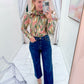 Paris Floral Tie Neck Blouse
