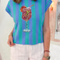 Blue & Teal Striped Cocktail Knit Top