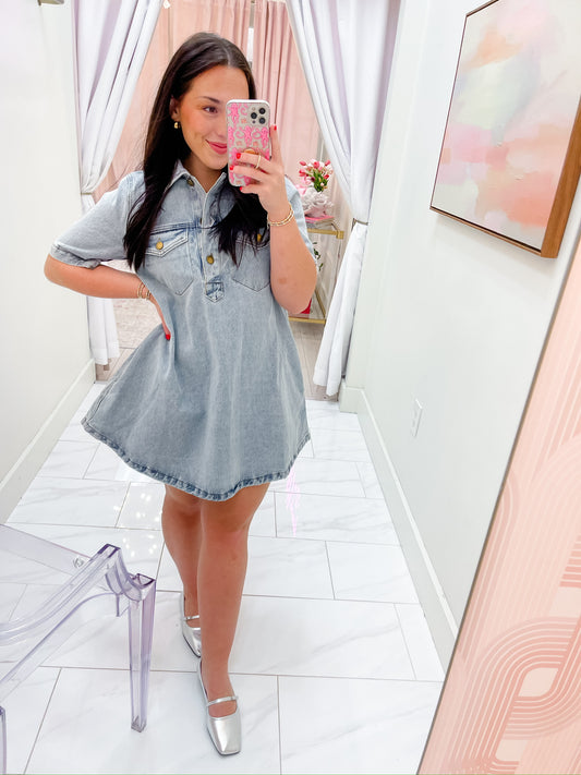 Denim Swing Shirt Dress