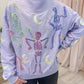 Multi Dancing Skeleton Mock Neck Sweatshirt