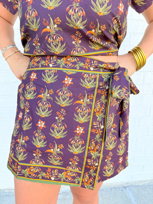 Autmn Garden Print Skort