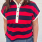Victoria Striped Cuffed Sleeve Top