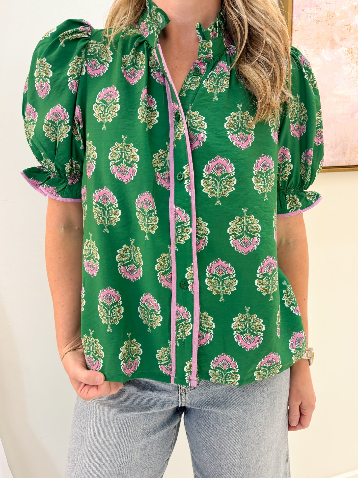 Hallie Floral Ruffle Sleeve Top