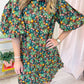 Isabel Floral Puff Sleeve Ruffle Pocket Dress