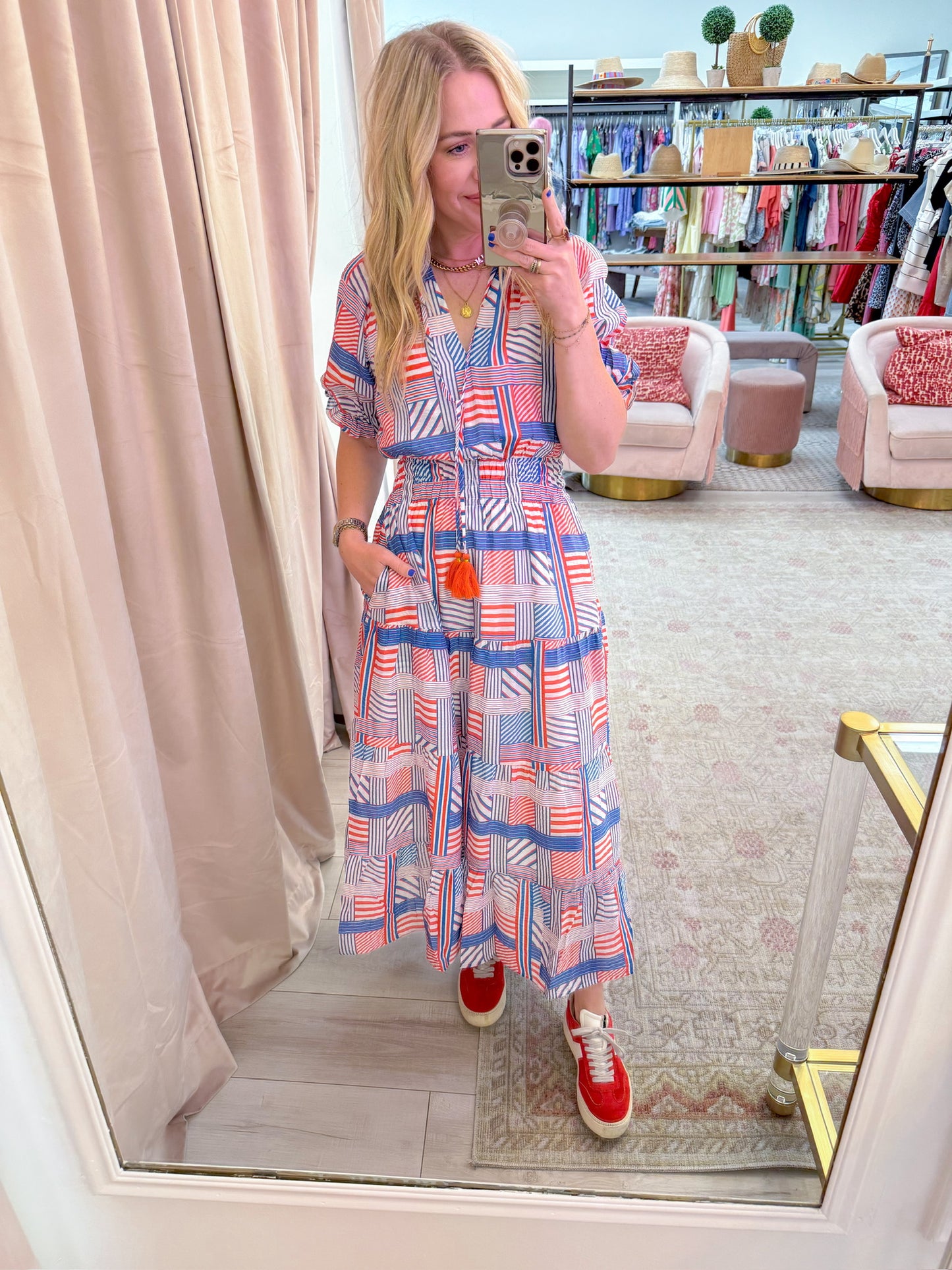 Maritime Stripe Maxi Dress