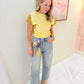 Gold Lace Trim Asymmetrical Top