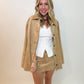 Vancouver Skort Beige Faux Suede