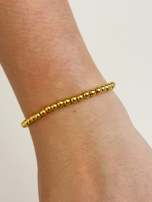 4mm Gold Beaded Bracelet