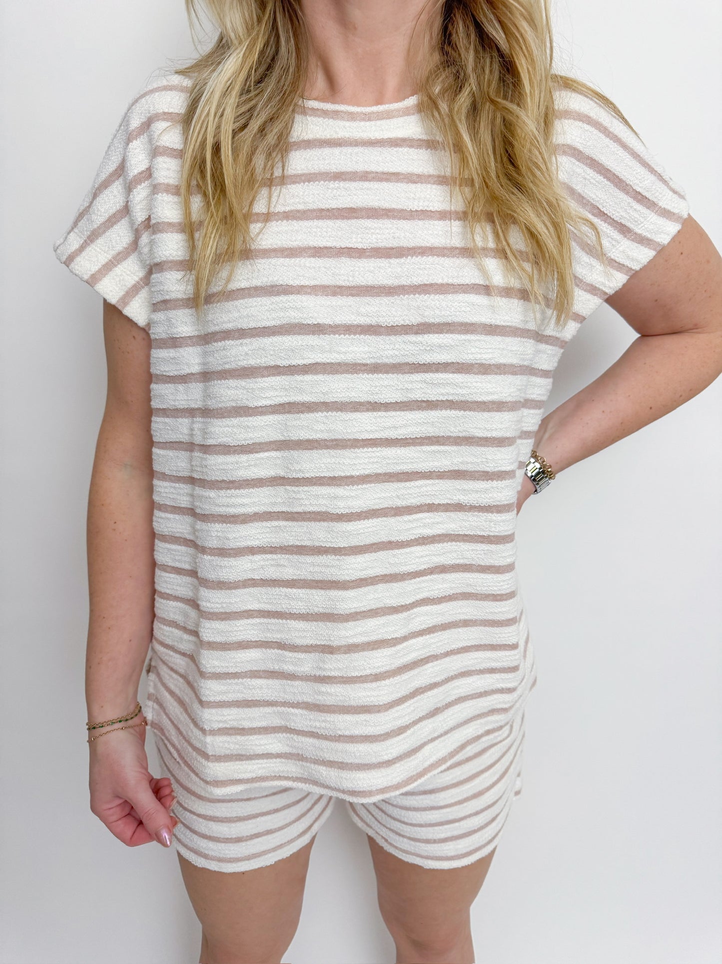 Striped Terry Knit Top