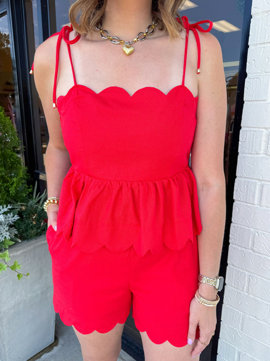 Annie Scallop Linen Tank