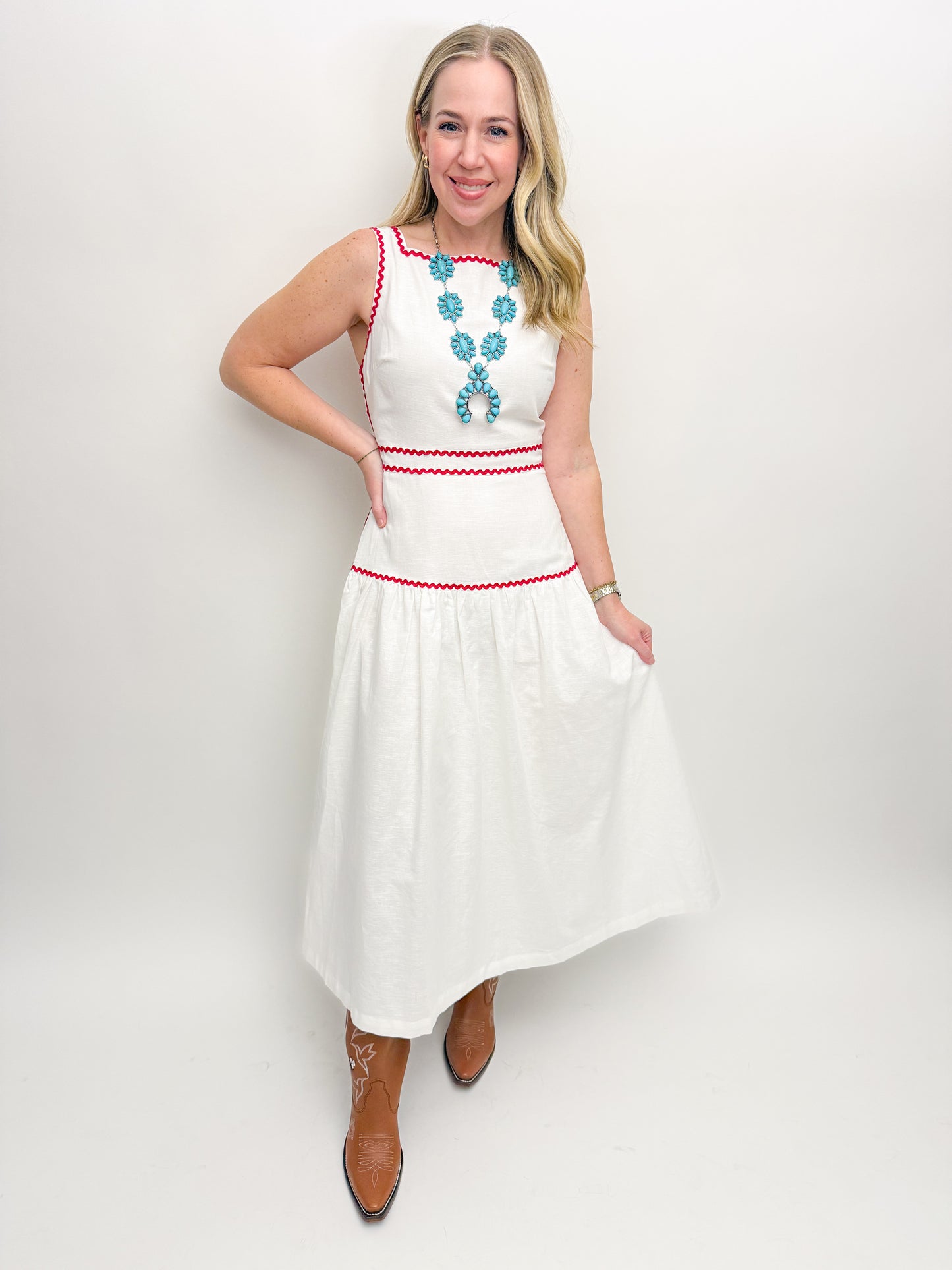 Juanita RicRac Trim Midi Dress