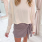 Cotton Slub Cutout LS Top