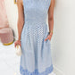 Block Print Smock Top Maxi Dress