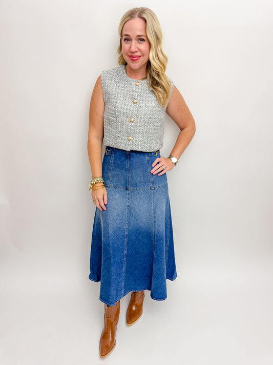 Sylvie Tweed Crop Vest