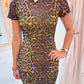 Hailee SS Mesh Leopard Midi Dress