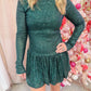 Zelda Mini Dress Emerald Sequins