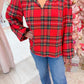 Holly Plaid Ruffled V-Neck LS Blouse
