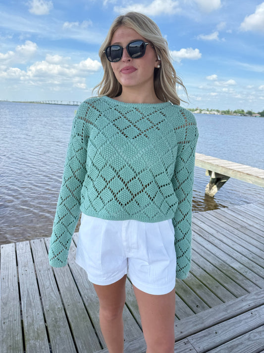 ZS Hullen Crochet Sweater