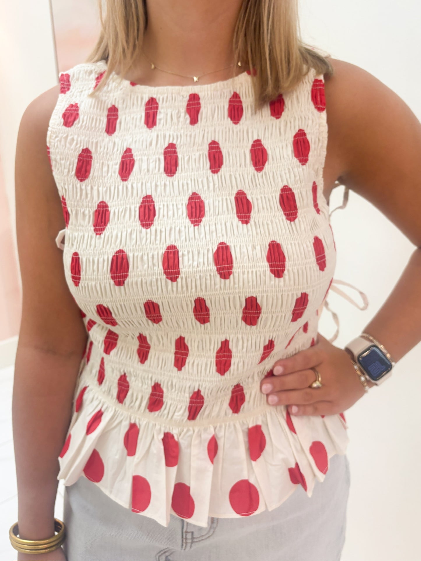 Maeve Polka Dot Top