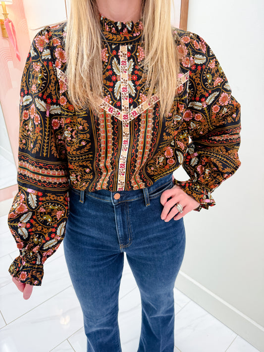 Cassidy Ruffle Floral Blouse