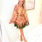 Evening Garden Mini Dress with Tie Belt