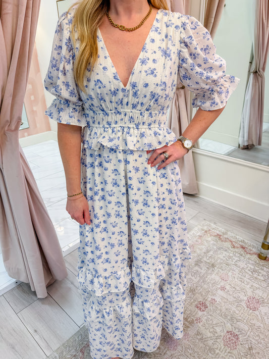 Rosebud Blues Maxi Dress