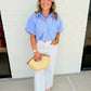 Striped Puff Sleeve Button Up
