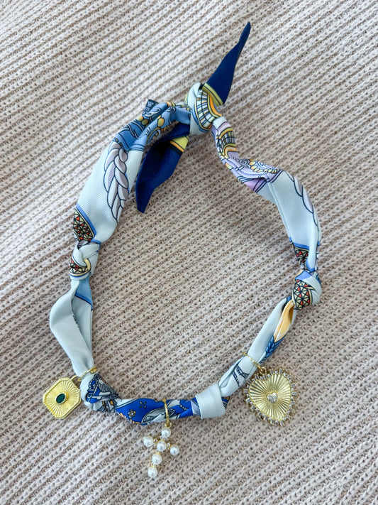 Caroline Multi Charm Scarf Necklace