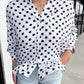 Polka Dot Button Down Peplum Top