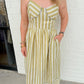 Perle 2 Tone Pipped Sweetheart Neck Midi Dress