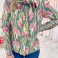 Paris Floral Tie Neck Blouse