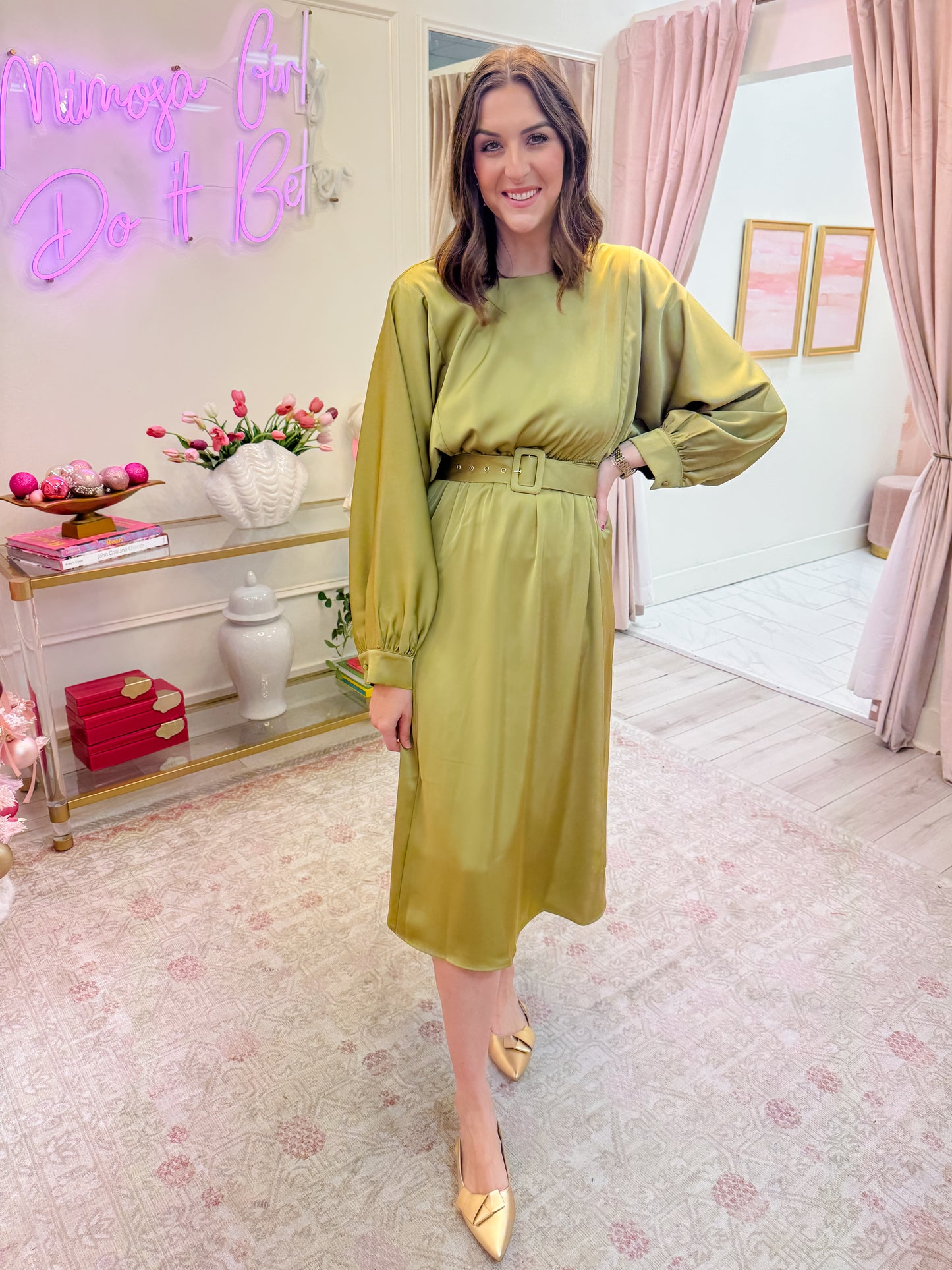 Mood Boost Dolman Sleeve Midi Dress