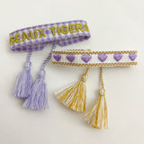 Geaux Tigers Gingham Embroidered Bracelet