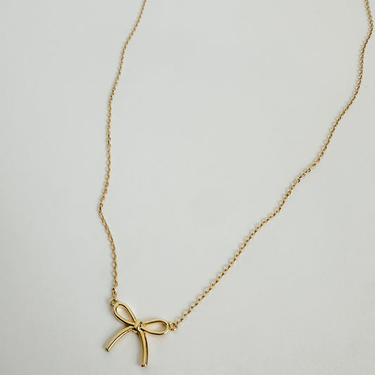 Luxe Thin Bow Necklace