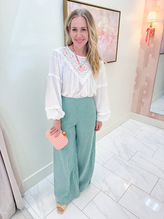 Checked Out Wide Leg Pant