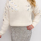 Monroe Leaf Cutout Embellished Sweater