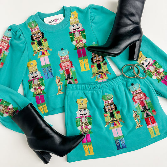 Sequin Nutcracker Banded Sweatshirt