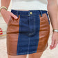 Bobbi Contrast Denim Mini Skirt