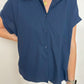 Constance Pleat Back Button Up Top