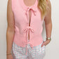 Preppy Tie Front Sweater Vest