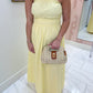 Lemon Drop Strapless Maxi Dress