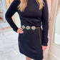 Hustle High Mock Neck Knit Mini Dress