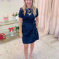 Livvy Polka Dot Denim Mini Dress