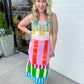 Colorblock Stripe Knit Midi Dress