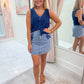 Most Likely Embroidered Denim Skirt