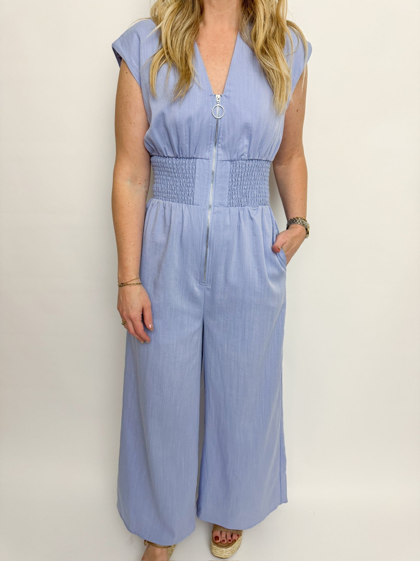 Rory Zip Front Wide Leg Jumpsuit