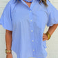 Striped Puff Sleeve Button Up