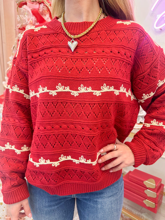 Warm Wishes Pointelle Sweater